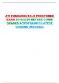 ATI FUNDAMENTALS PROCTORED EXAM 2019/2020 RETAKE GUIDE GRADED A/TESTBANK/3 LATEST VERSION