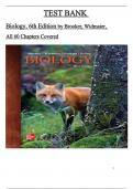 Biology 6th Edition Test Bank by (Brooker/Widmaier/Graham/Stiling) All 60 Chapters Complete and 100 % Verified ISBN: 9781264039715