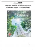 Financial and Managerial Accounting, 20th Edition Test Bank by Jan Williams, All 26 Chapters Covered with Appendix B & C, ISBN: 9781264445240, Verified Latest Edition