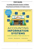 Accounting Information Systems: Connecting Careers, Systems, and Analytics 1st Edition Test Bank by (Savage/Brannock/Foksinska) All 19 Chapters Complete and 100 % Verified ISBN: 9781119744474