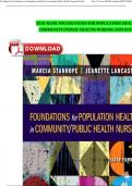 TEST BANK FOUNDATIONS FOR POPULATION HEALTH IN COMMUNITY/PUBLIC HEALTH NURSING 6TH Edition All Chapters Complete ISBN:9780323583411 Newest Edition 2024 Instant Pdf Download