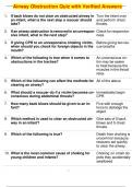 Airway Obstruction Quiz with Verified Answers