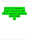 BIOD 210 Module 5 Exam Genetics -with 100% verified solutions-2024-2025 A+