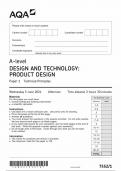 AQA A-LEVEL DESIGN AND TECHNOLOGY:PRODUCT DESIGN (Paper 1;Technical Principles)QUESTION PAPER 2024 (7552/1)