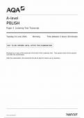 AQA A-LEVEL POLISH QUESTION PAPER 2024 (7687/3/T) Paper 3;Listening Test Transcript