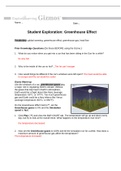 Gizmos Student Exploration: Greenhouse Effect, Complete Solution