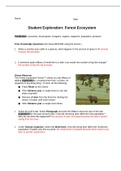 Gizmos Student Exploration: Forest Ecosystem, Complete Solution