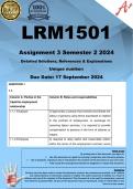 LRM1501 Assignment 3 (COMPLETE ANSWERS) Semester 2 2024 - DUE 17 September 2024