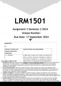 LRM1501 Assignment 3 (ANSWERS) Semester 2 2024 - DISTINCTION GUARANTEED