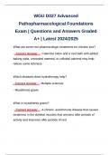 WGU D027 Advanced Pathopharmacological Foundations Exam | Questions and Answers Graded A+ | Latest 2024/2025 