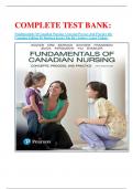 COMPLETE TEST BANK:  Fundamentals Of Canadian Nursing: Concepts Process And Practice 4th Canadian Edition By Barbara Kozier Mn Rn (Author) Latest Update.