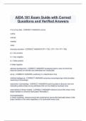 AIDA 181 Exam Guide with Correct Questions and Verified Answers