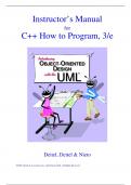 Instructor’s Manual for C++ How to Program, 3rd Edition by Deitel & Nieto A+