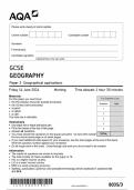 AQA GCSE GEOGRAPHY Paper 3 Geographical applications 8035-3-QP-Geography-G-14Jun24