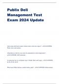 Publix Deli Management Test Exam 2024 Update