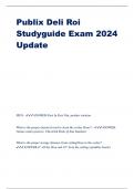 Publix Deli Roi Studyguide Exam 2024 Update