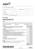 AQA A Level Mathematics PAPER 1 June 2024 QUESTION PAPER