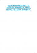 ECON 330 WORKERS AND THE  ECONOMY ASSIGNMENT 5 BOOK  REVIEW ATHABASCA UNIVERSITY