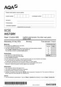 AQA GCSE HISTORY Paper 1 Section B/B 8145-1B-B-QP-History-G-15May24