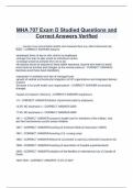 MHA 707 Exam D Studied Questions and Correct Answers Verified