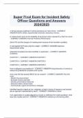 Super Final Exam for Incident Safety Officer Questions and Answers 2024/2025