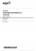 AQA A LEVEL FURTHER MATHEMATICS PAPER 3D June 2024 Final Mark scheme-7367/3D