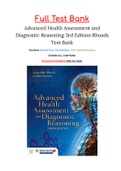 Advanced Health Assessment and Diagnostic Reasoning 3rd Edition Rhoads Test Bank