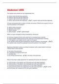 Abdomen URR  Questions And Answers Rated A+