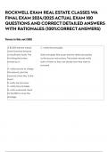 ROCKWELL EXAM REAL ESTATE CLASSES WA FINAL EXAM 2024/2025 ACTUAL EXAM 180 QUESTIONS AND CORRECT DETAILED ANSWERS WITH RATIONALES (100%CORRECT ANSWERS)