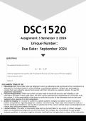 DSC1520 Assignment 3 (ANSWERS) Semester 2 2024 - DISTINCTION GUARANTEED