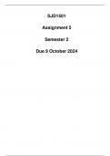 SJD1501 Assignment 5 (Detailed Answers)  Semester 2 Due 9 October 2024