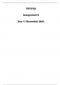 TRT3702 Assignment 6(Detailed Answers) Due 11 November 2024