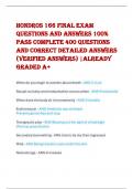 Hondros 166 final exam  Questions and Answers 100%  Pass COMPLETE 400 QUESTIONS  AND CORRECT DETAILED ANSWERS  (VERIFIED ANSWERS) |ALREADY  GRADED A+ 