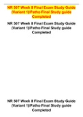 NR 507 Week 8 Final Exam Study Guide (Variant 1)/Patho Final Study guide Completed