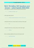 TNCC 9th Edition TNP Questions and  Answer | Latest Update 2024/2025