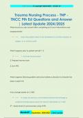 Trauma Nursing Process - TNP - TNCC 9th Ed Questions and Answer  | Latest Update 2024/2025