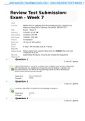 ADVANCED PHARMACOLOGY 2020 REVIEW TEST WEEK 7Review Test Submission: Exam - Week 7 User Course NURS-6521C-2/NURS-6521N-2/NURS-6521D-2-Advanced Pharmacology2020 Summer Qtr 06/01-08/23-PT27 Test Exam - Week 7 Started 7/19/20 12:45 PM Submitted 7/19/20 2:44 