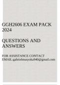 GGH2606 Exam pack 2024(Geography of Tourism) Questions and answers