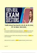 Traffic School Test Quiz #1, #2, #3, #4, #5, #6 & #7/ 64 Q&A/ 2024-2025.