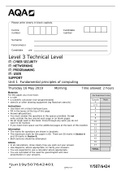 AQA Level 3 Technical Level IT: CYBER SECURITY IT: NETWORKING IT: PROGRAMMING IT: USER SUPPORT Unit 1 Fundamental principles of computing| QUSTIONS ONLY