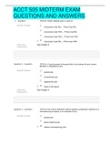 ACCT 505 MIDTERM EXAM QUESTIONS AND ANSWERS