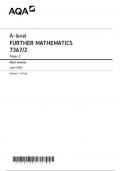 AQA A-level FURTHER MATHEMATICS 7367/2 Paper 2 Mark scheme June 2024