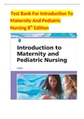 INTRODUCTION TO MATERNITY AND PEDIATRIC NURSING 8TH EDITION LEIFER TEST BANK