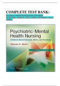 COMPLETE TEST BANK: Psychiatric-Mental Health Nursing, 8th Edition By Rn Mohr, Wanda K., Ph.D. (Author) All Chapters Latest Update. 