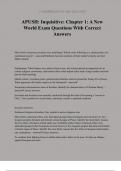 APUSH: Inquisitive: Chapter 1: A New World Exam Questions With Correct Answers