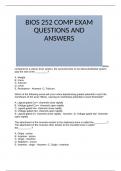 BIOS 252 COMP EXAM QUESTIONS AND ANSWERS