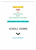 Official summer 2024 AQA GCSE RELIGIOUS STUDIES B 8063/2Y Paper 2Y Perspectives on faith (Judaism) Merged Question Paper + Mark Scheme