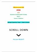 Official summer 2024 AQA GCSE RELIGIOUS STUDIES (SHORT COURSE) 8061/1 Section 1: Buddhism Merged Question Paper + Mark Scheme