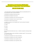 (Questions and Answers) Medication Abbreviation Frequencies Time and Orders (NCLEX EXAM 2022)