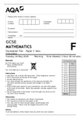 AQA GCSE MATHEMATICS Foundation Tier	Paper 1 Non-Calculator | QUESTIONS ONLY